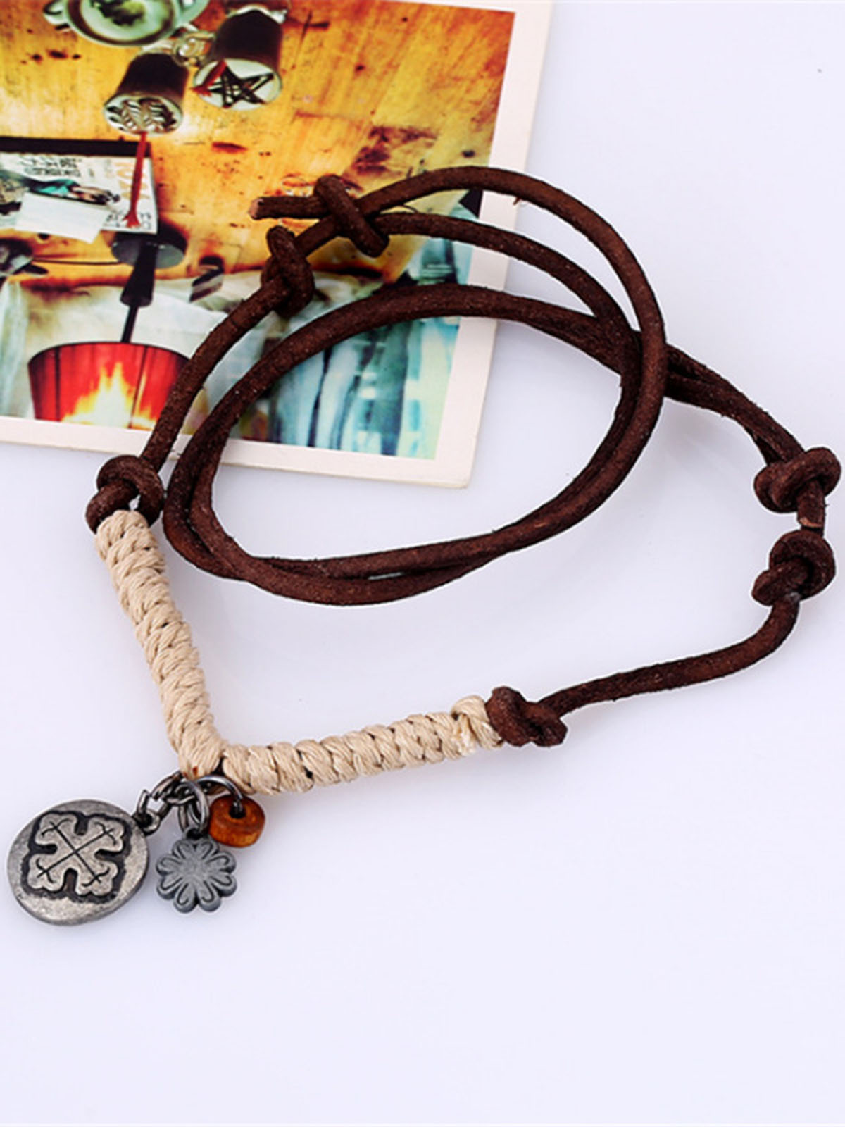 Men's Hemp Rope Braided Vintage Alloy Necklace