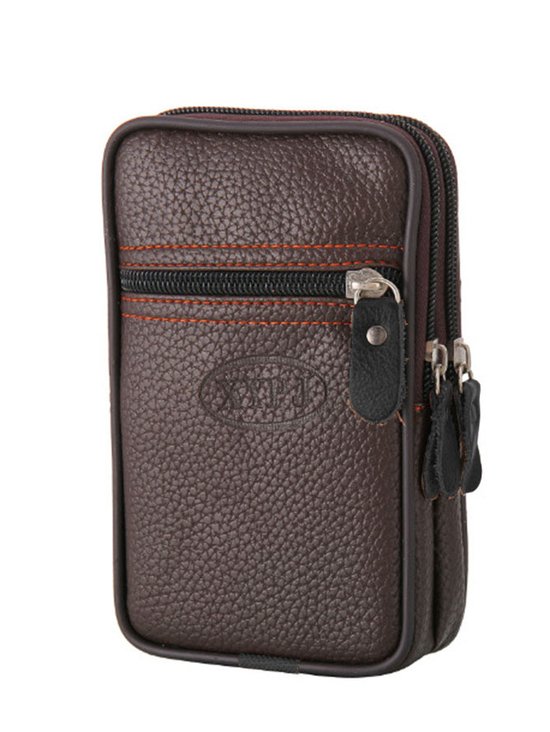 Pu Leather Zipper Men's Bags