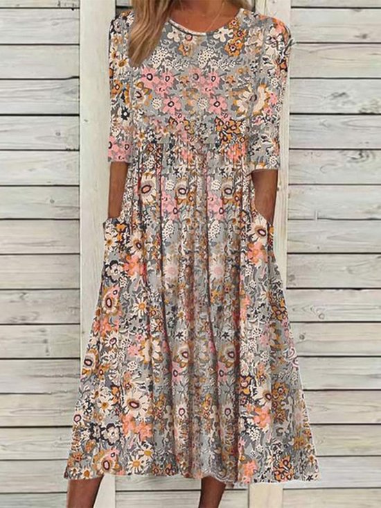 Vacation Loosen Floral Dress