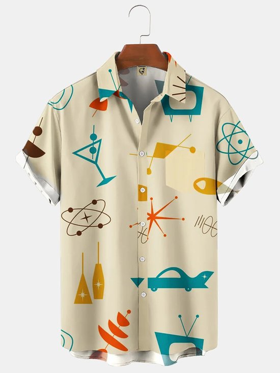 Short Sleeve Car Vintage Shirt ＆ Blouse