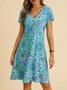 Casual V Neck Tribal Dress