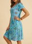 Casual V Neck Tribal Dress