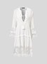 Plain Notched Regular Fit Boho Dress