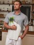 Short Sleeve Shirt Collar Coconut Tree Shirt ＆ Blouse