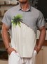 Short Sleeve Shirt Collar Coconut Tree Shirt ＆ Blouse