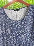 Vacation Crew Neck Printed Polyester Fibre Floral Dress