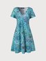 Casual V Neck Tribal Dress