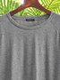Round Neck Solid Loosen Casual Jersey T-shirt