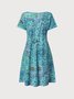 Casual V Neck Tribal Dress