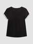 V Neck Casual Plain Jersey T-shirt