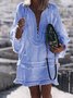 Regular Fit Buttoned Casual Boho Dress