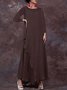 Casual Solid Round Neck Big Hem Dress Summer Dress