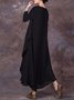 Casual Solid Round Neck Big Hem Dress Summer Dress