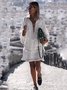 Regular Fit Buttoned Casual Boho Dress