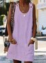 Boho Printed Crew Neck Summer Dress
