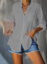 V Neck Solid Casual Shirt & Blouses