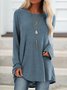 Round Neck Solid Loosen Casual Jersey T-shirt