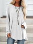 Round Neck Solid Loosen Casual Jersey T-shirt