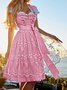 Heart-Shaped Collar Vintage Cotton Dress