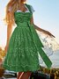 Heart-Shaped Collar Vintage Cotton Dress