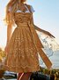 Heart-Shaped Collar Vintage Cotton Dress