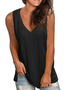 Solid Cotton Blends Casual Tank & Cami