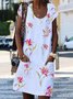 Round Neck Cotton Blends Boho Loosen Boho Dress