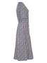 Round Neck Vintage Cotton Blends Printed Floral Dress