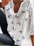 Loosen Casual V Neck Printed Shirt & Blouses
