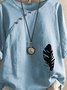 Half Sleeve Loosen Printed Cotton Round Neck T-shirt