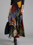 Vintage Abstract Regular Fit Casual Dress
