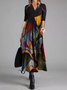 Vintage Abstract Regular Fit Casual Dress