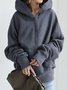 Plain Hooded Cotton Blends Loosen Casual Coats
