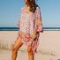 Loosen Printed V Neck Boho Dress