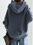 Plain Hooded Cotton Blends Loosen Casual Coats