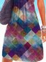 V Neck Vacation Loosen Tie Dye Dress