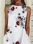 Casual Printed Crew Neck Cotton Blends Floral Dress