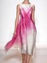 Round Neck Cotton Blends Loosen Formal Dress