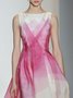Round Neck Cotton Blends Loosen Formal Dress