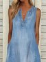 V Neck Plain Regular Fit Casual Casual Dress