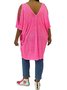 V Neck Boho Plain T-shirt