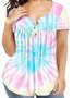 Cotton Casual V Neck Loosen T-shirt