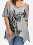 Loosen V Neck T-shirt