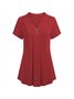 V Neck Plain Casual T-shirt