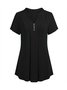 V Neck Plain Casual T-shirt