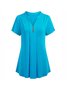 V Neck Plain Casual T-shirt