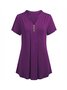 V Neck Plain Casual T-shirt
