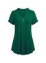 V Neck Plain Casual T-shirt