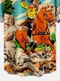 Animal Shirt Collar Short Sleeve Pockets Shirt ＆ Blouse