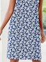 Vacation Printed Regular Fit Crew Neck Casual Dress